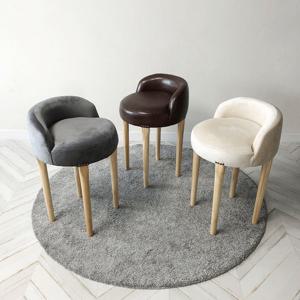 [숨결]멜로우 원목 높은 키높이 스툴 화장대의자(패브릭,가죽)