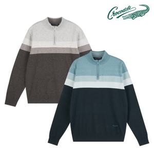 [크로커다일] 한기장 하프 집업 니트 CDAA8KR3315