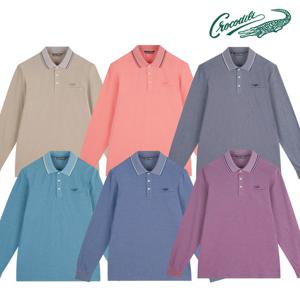 [크로커다일] 투톤 자카드 요꼬 카라 티셔츠 CDAA9TP1702