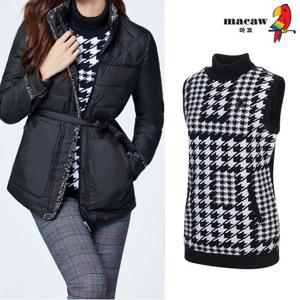 [마코] (여성)터틀넥 하운드투쓰 니트 베스트_MKW4SV01