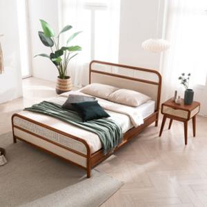 [아메리카나베드] 위브 라탄 원목 침대 프레임 단품 A타입 SS