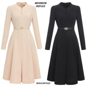 [미니멈]MD 하트넥 콩단추 라인 원피스  MD MXDGWO9050 MD_CJ