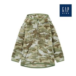 [갭키즈]자수 로고 플리스 후드 집업(734900-01-9_GN)