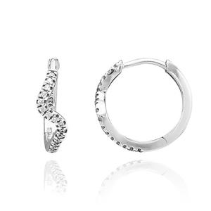 판도라 292545C01 타임리스 스파클링 웨이브 후프 실버 귀걸이