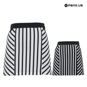 [티엔디]여성 여름 골프웨어 골프 스트라이프 A라인 스커트