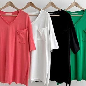 빅사이즈미시옷 305P378S 포켓 빅사이즈 여성큰옷 옆트임 7부티