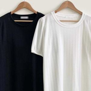 빅사이즈미시옷 퍼프 의류 스판 빅사이즈 306P471S 반팔티 날날