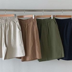 빅사이즈미시옷 반바지 빅사이즈 베이직 린넨 밴딩 305K103S