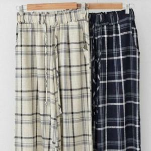 빅사이즈미시옷 통팬츠 306P588S 마 체크 의류 린넨 빅사이즈