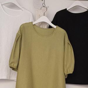 빅사이즈 줄라인 블라우스 307P297S 패턴 퍼프