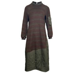 [데시데]유니크 절개배색 기모원피스 DOW422