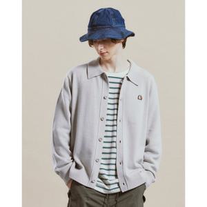 피즈 24FW PHIZ 라이트 그레이 셔츠카라 울혼방 가디건 SPSW4F102G1