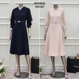 [미니멈]MD 슬리브 쉬폰 브이넥 플레어 원피스 MD MXBAWO3400 A_