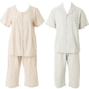 (커플SET)가볍고 시원한 스트라이프 커플잠옷 요루반팔잠옷WPA7166W WPA7166M