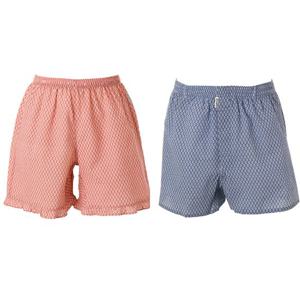 [와코루]리플 면 80수 마름모패턴 커플 트렁크팬티 WMP5412WMP5412W