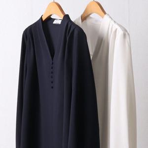 콩버튼 브이 블라우스 305I356S 빅사이즈 여성 503