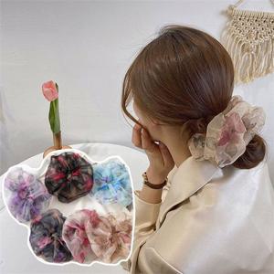 봄헤어 예쁜머리끈 꽃무늬 당고머리끈 쉬폰 헤어슈슈