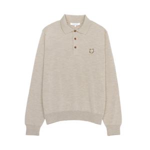 메종키츠네 볼드 폭스헤드 남성 카라 니트 MM00211KT1036 0134