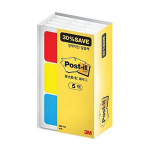 3M 점착메모지 플래그 파일바인더용 알뜰팩(686-5A) 포스트잇 접착식메모지 접착메모지 접착포스트잇 포스