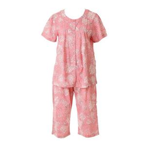 피부에 좋은 천연소재 대나무 면 야자수 나염 여성 파자마 잠옷 세트 WPA7175W