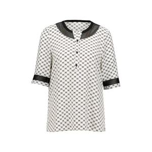 [벨리시앙]매쉬 포인트 버튼 블라우스 BL4234