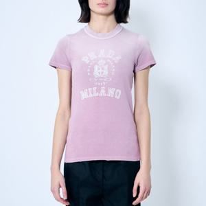 25 FW 프라다 빈티지 그래픽 로고 프린트 코튼 반팔 3557B 16XS F0203