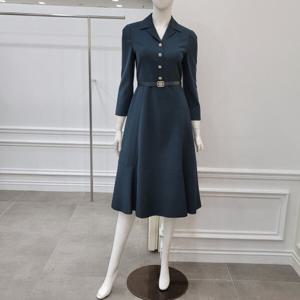 [미니멈]카라넥 블링버튼 플레어 원피스 (MXCAWO8060 DN7)_IC