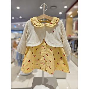 블루독베이비[hu]25.FW신상 YE)하트체리세트형원피스 45A13-400-02 가디건세트 골덴원피스 드레스 선물