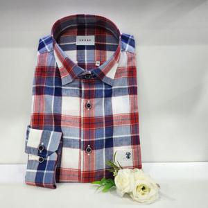 [예작]예작YJ3SUA550 린넨믹스 레드 빅체크 일반핏 긴팔셔츠_SC