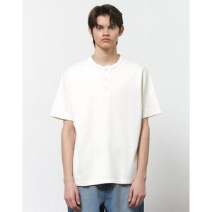 일꼬르소 25SS 가먼트 다잉 헨리넥 반팔 티셔츠 크림 IETS5E405CR