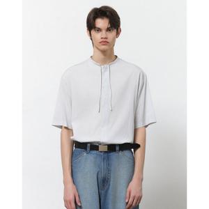 일꼬르소 25SS 하프넥 스트링 반팔 셔츠 라이트그레이 IESH5E409G1