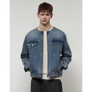 일꼬르소 25SS 고스트 라이더 논카라 데님 트러커 자켓 블루 IEJU5E211B2
