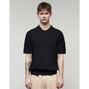 일꼬르소 25SS 에센셜 카라 반팔 니트 다크네이비 IESW5E501N3