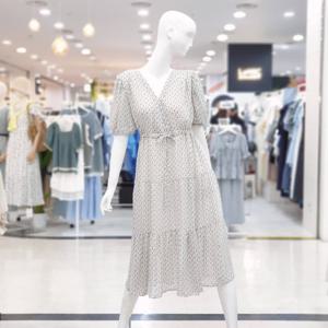 [ab.f.z]브이넥 패턴 슬림셔링 원피스 FSPNZ3O40H