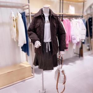 [시에로]  SJ4JPF510_니트카라 다이아퀼팅 셔츠형 점퍼