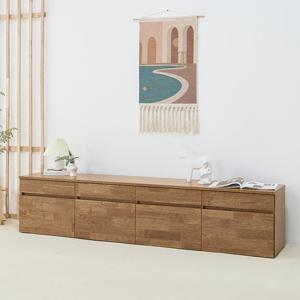 로자 TV다이 원목 도어 낮은 거실장 2000(기본형)