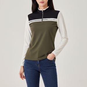 [마코] (여성)캐주얼 배색 반집업 티셔츠_MMW3TH01