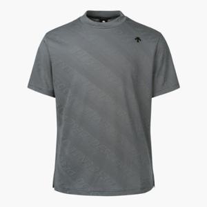 데상트골프반팔티 JQS DP32MFTS73-GRYG 남성 자카드 반팔 모크넥 티셔츠 / Grey