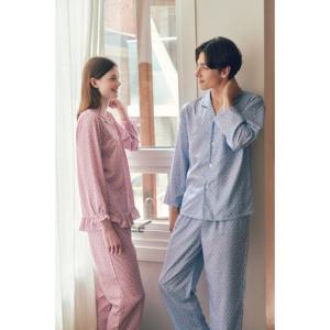 (비너스) 신혼부부 추천 클로버나염 커플 면 원피스+ 파자마세트-VPAGN4553M