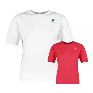 럭스골프 여성 엠보 튤립 레이어드 반팔 골프니트 GQ25M608W