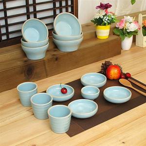 여주 소야 도자기 아름 블루 3인그릇세트A (14P) 도자기그릇 여주도자기 그릇세트