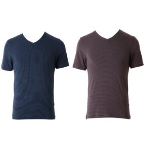 와코루 2매세트 부드러운 면모달 스트라이프 남성 반팔런닝(WMV2435A)