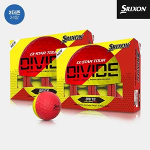 [2더즌 24알]던롭코리아 정품 스릭슨 Q-STAR 투어 5 디바이드 골프볼[남여공용][옐로우레드][3피스]
