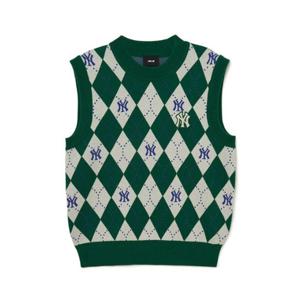 M MLB조끼 GQC 3FKPM0334-50GNS 여성 아가일 모노그램 베스트