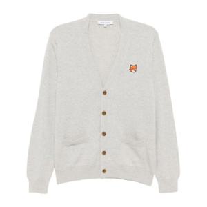 메종키츠네 폭스 헤드 메리노 울 가디건 PM00501KT1181 H120