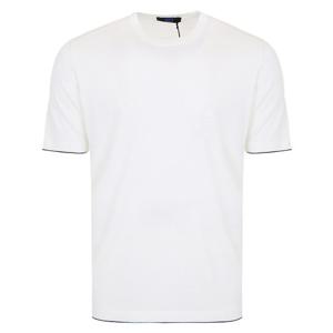 25FW UMM0700 WHITE 키톤 울 니트 웨어 화이트 반팔티