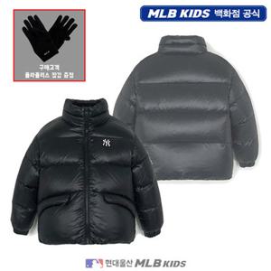 [MLB키즈US] (7ADJB2456-50BKS) [플리스장갑증정] 스트릿 글로시 밴드넥 숏 덕다운 아동패딩 키즈패딩