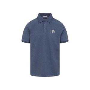 25 FW 몽클레어 로고 패치 와펜 디테일 숏슬리브 폴로셔츠 블루 K20918A0001484556
