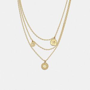 코치 시그니처 코인 레이어드 목걸이 CL294-GLD 골드