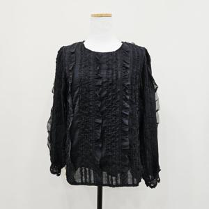 [포커스]프릴블라우스 FF5I3BL3051BK_SH